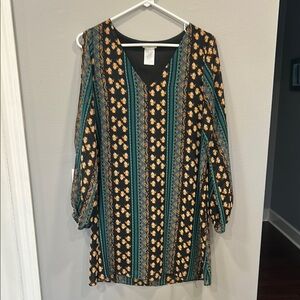 Floral Patterned Tunic Top